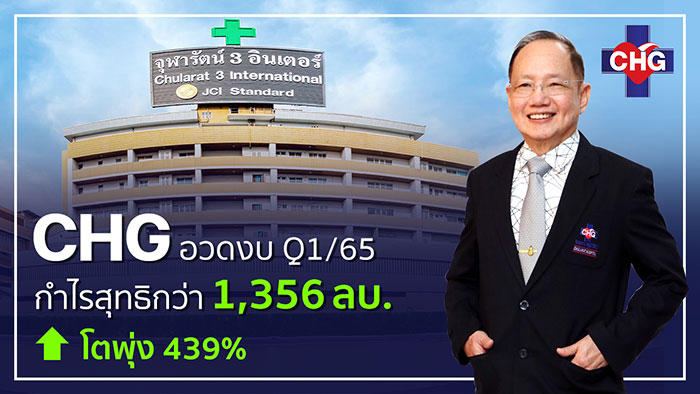 CHG อวดงบไตรมาส 1/65 พุ่งกระฉูด  กำไรสุทธิกว่า 1,356 ล้านบาท โตสนั่น 439% รับอานิสงส์โควิด-วัคซีนทางเลือก