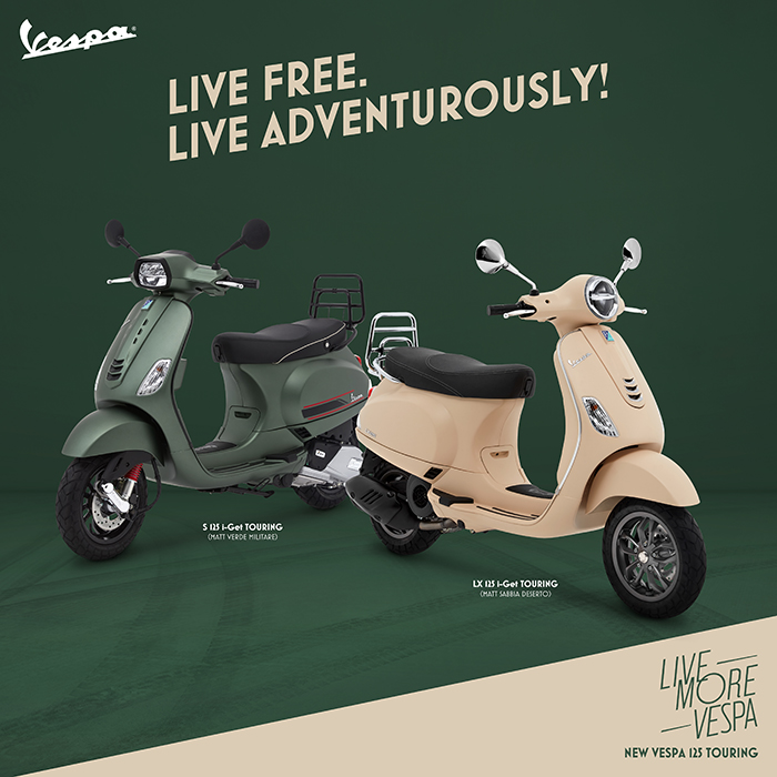 เวสป้า ส่งสกู๊ตเตอร์ไซส์มินิพาออกเที่ยวกับ 2 รุ่นสุดฮอต  Vespa LX 125 i-Get Touring และ Vespa S 125 i-Get Touring เติมเต็มประสบการณ์การขับขี่ ใช้ชีวิตได้ดั่งใจ ให้ทุกวันเป็นการผจญภัย