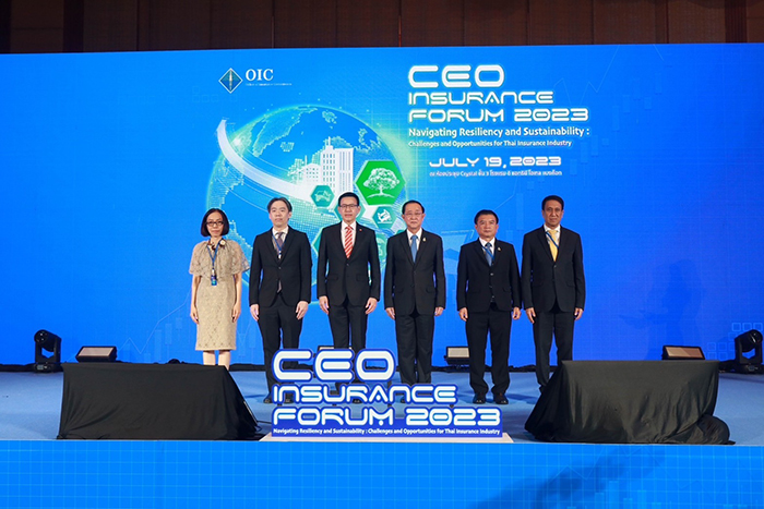 รัฐมนตรีว่าการกระทรวงการคลัง เปิดเวทีประชุม CEO Insurance Forum 2023 สำนักงาน คปภ. ผนึกกำลังภาคธุรกิจประกันภัย ร่วมระดมสมองกำหนดทิศทางอุตสาหกรรมประกันภัยไทยเพิ่มบทบาทเชิงรุกด้านความยั่งยืนเพื่อให้ประกันภัยไทยเติบโตอย่างมั่นคงและยั่งยืน