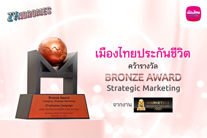 แคมเปญ “ZYndromes” จากเมืองไทยประกันชีวิต  คว้ารางวัลสุดยอดแคมเปญการตลาดแห่งปี จาก “MAT AWARD 2023”