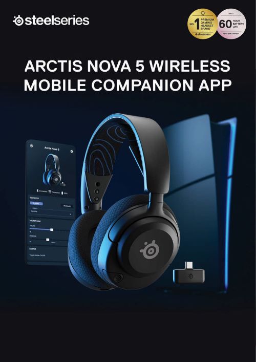 SteelSeries เปิดตัวหูฟังเกมพรีเมียม Arctis Nova 5 Series  ที่มาพร้อมโมบายแอปพลิเคชัน Nova 5 Companion  รายแรกที่มาพร้อมเกมโปรไฟล์ให้เลือกตั้งค่าเสียง Equalizer  ได้มากกว่า 100 รูปแบบ สำหรับเกมบน PlayStation, Nintendo Switch, Xbox, PC และ Smartphone