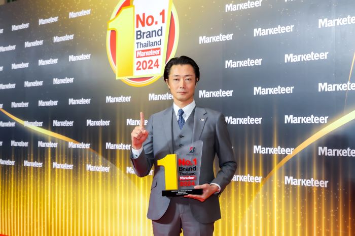 บริดจสโตนคว้าแบรนด์อันดับหนึ่งในใจมหาชนทั่วประเทศ 13 ปีซ้อน การันตีด้วยรางวัล “Marketeer No.1 Brand Thailand 2024” มุ่งเดินหน้ายกระดับแบรนด์สู่ความพรีเมียมที่ยั่งยืน