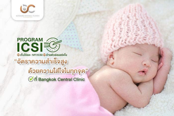 ICSI  โปรแกรมเทคโนโลยีเด็กหลอดแก้ว ที่ Bangkok central clinic IVF & Wellness